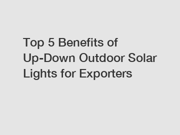 Top 5 Benefits of Up-Down Outdoor Solar Lights for Exporters