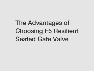 The Advantages of Choosing F5 Resilient Seated Gate Valve