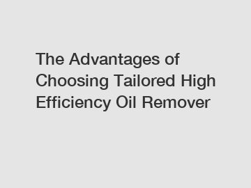 The Advantages of Choosing Tailored High Efficiency Oil Remover