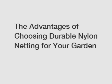 The Advantages of Choosing Durable Nylon Netting for Your Garden The Advantages of Choosing Durable Nylon Netting for Your Garden