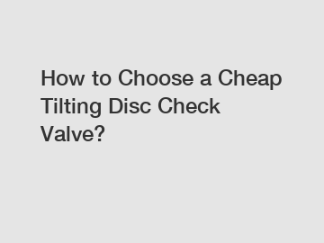 How to Choose a Cheap Tilting Disc Check Valve?