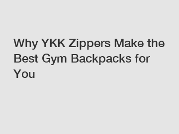 Why YKK Zippers Make the Best Gym Backpacks for You