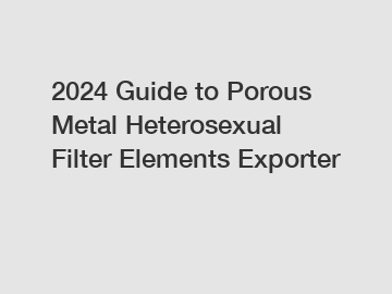2024 Guide to Porous Metal Heterosexual Filter Elements Exporter