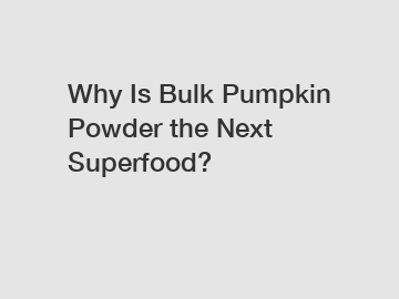 Why Is Bulk Pumpkin Powder the Next Superfood?