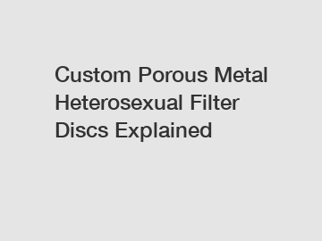 Custom Porous Metal Heterosexual Filter Discs Explained