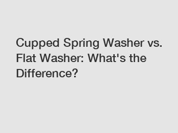 Cupped Spring Washer vs. Flat Washer: What's the Difference?