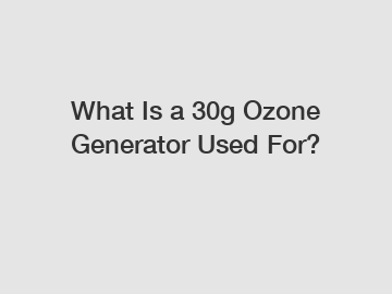 What Is a 30g Ozone Generator Used For?