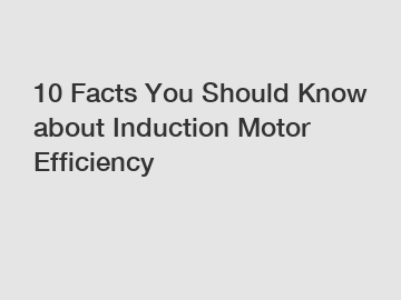 10 Facts You Should Know about Induction Motor Efficiency