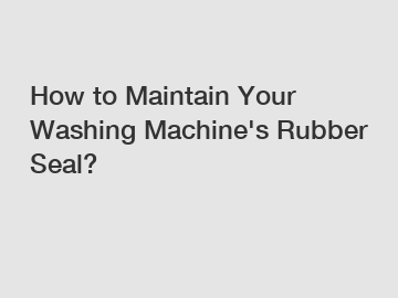 How to Maintain Your Washing Machine's Rubber Seal?