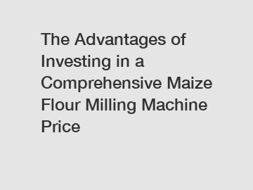 The Advantages of Investing in a Comprehensive Maize Flour Milling Machine Price