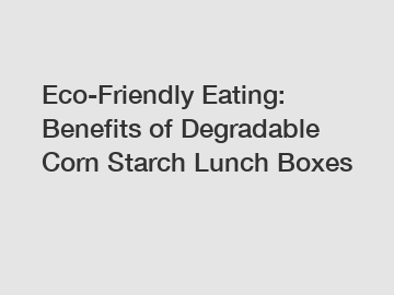 Eco-Friendly Eating: Benefits of Degradable Corn Starch Lunch Boxes