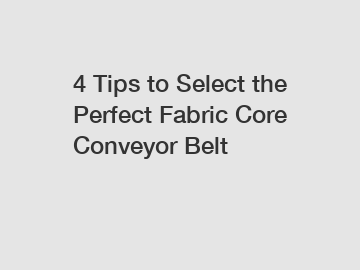 4 Tips to Select the Perfect Fabric Core Conveyor Belt