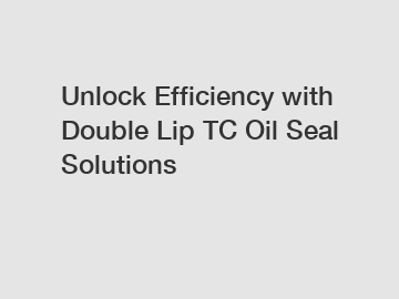 Unlock Efficiency with Double Lip TC Oil Seal Solutions