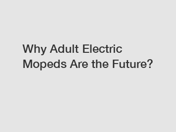 Why Adult Electric Mopeds Are the Future?