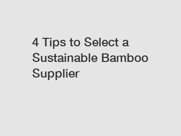 4 Tips to Select a Sustainable Bamboo Supplier