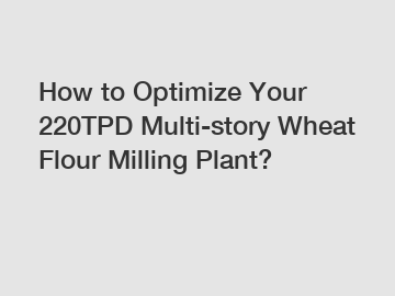 How to Optimize Your 220TPD Multi-story Wheat Flour Milling Plant?