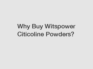 Why Buy Witspower Citicoline Powders?