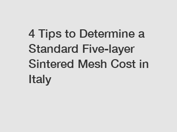 4 Tips to Determine a Standard Five-layer Sintered Mesh Cost in Italy