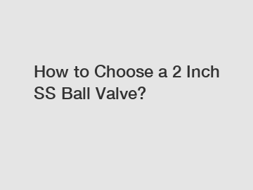 How to Choose a 2 Inch SS Ball Valve?