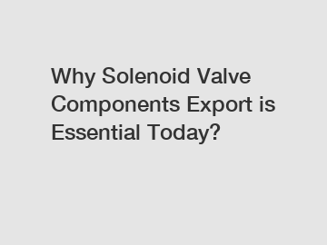 Why Solenoid Valve Components Export is Essential Today?