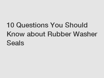 10 Questions You Should Know about Rubber Washer Seals