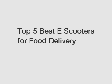 Top 5 Best E Scooters for Food Delivery