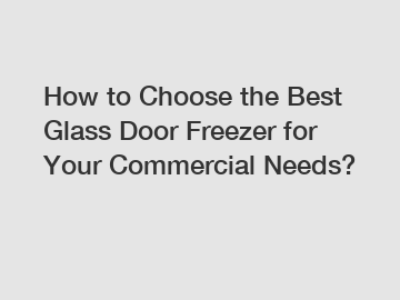 How to Choose the Best Glass Door Freezer for Your Commercial Needs?