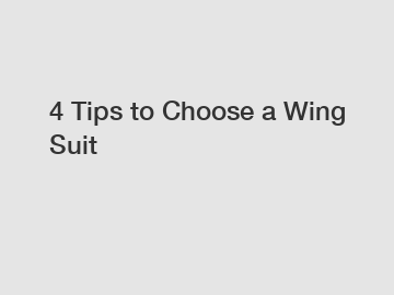 4 Tips to Choose a Wing Suit