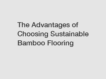The Advantages of Choosing Sustainable Bamboo Flooring