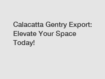 Calacatta Gentry Export: Elevate Your Space Today!