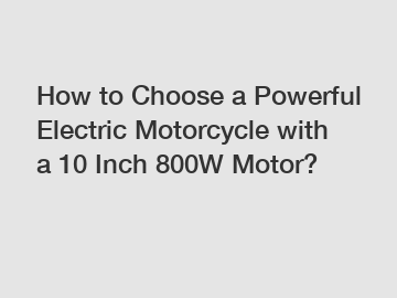 How to Choose a Powerful Electric Motorcycle with a 10 Inch 800W Motor?