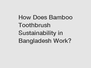 How Does Bamboo Toothbrush Sustainability in Bangladesh Work?