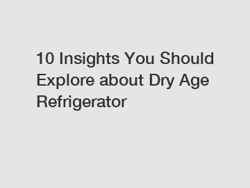 10 Insights You Should Explore about Dry Age Refrigerator