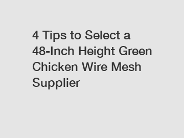 4 Tips to Select a 48-Inch Height Green Chicken Wire Mesh Supplier