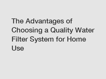 The Advantages of Choosing a Quality Water Filter System for Home Use