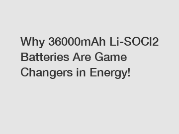 Why 36000mAh Li-SOCl2 Batteries Are Game Changers in Energy!