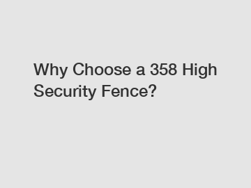 Why Choose a 358 High Security Fence?