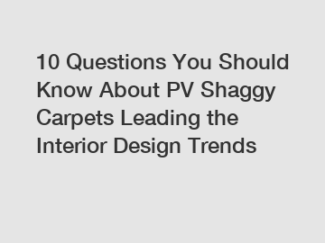 10 Questions You Should Know About PV Shaggy Carpets Leading the Interior Design Trends