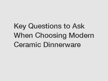 Key Questions to Ask When Choosing Modern Ceramic Dinnerware