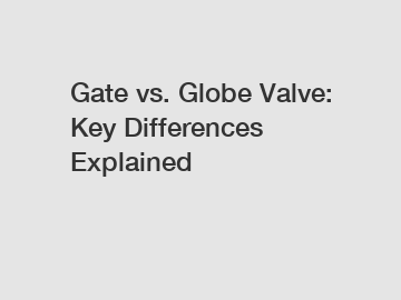 Gate vs. Globe Valve: Key Differences Explained