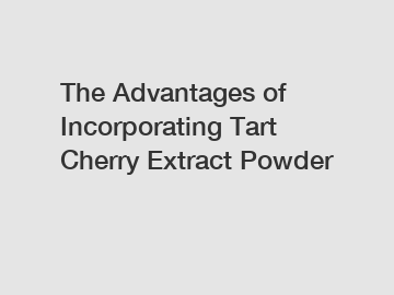 The Advantages of Incorporating Tart Cherry Extract Powder