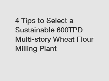 4 Tips to Select a Sustainable 600TPD Multi-story Wheat Flour Milling Plant