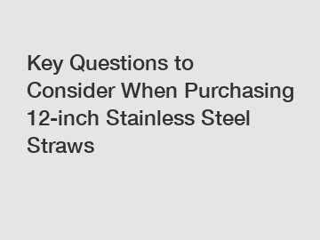 Key Questions to Consider When Purchasing 12-inch Stainless Steel Straws