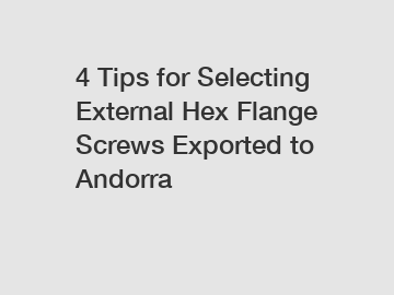 4 Tips for Selecting External Hex Flange Screws Exported to Andorra