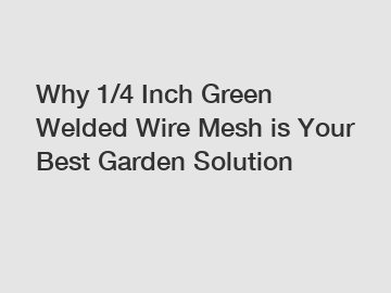 Why 1/4 Inch Green Welded Wire Mesh is Your Best Garden Solution