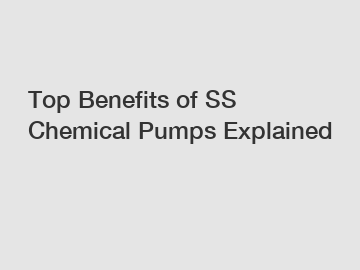 Top Benefits of SS Chemical Pumps Explained