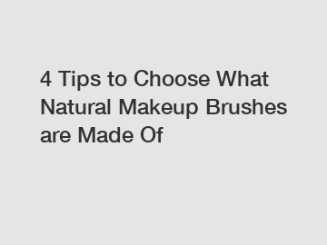 4 Tips to Choose What Natural Makeup Brushes are Made Of