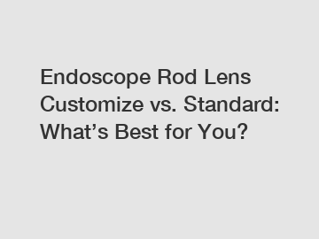 Endoscope Rod Lens Customize vs. Standard: What’s Best for You?