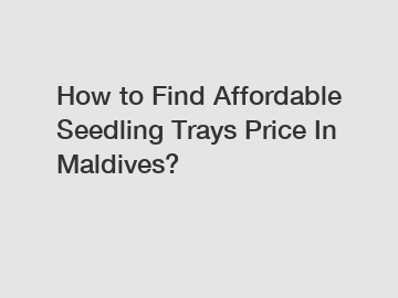 How to Find Affordable Seedling Trays Price In Maldives?