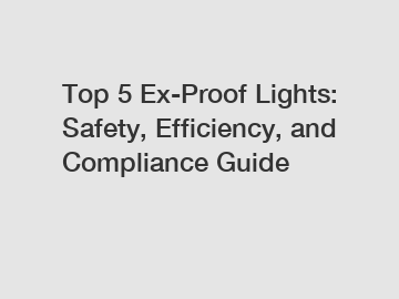 Top 5 Ex-Proof Lights: Safety, Efficiency, and Compliance Guide